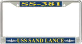 USS Sand Lance SS-381 License Plate Frame