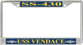 USS Vendace SS-430 License Plate Frame