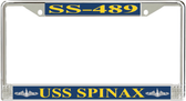 USS Spinax SS-489 License Plate Frame