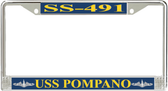 USS Pompano SS-491 License Plate Frame