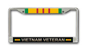 Vietnam Veteran With Ribbon Chrome License Plate Frame