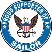 Proud Supporter of a Sailor U.S. Navy Round Decal