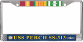 USS Perch SS-313 Vietnam Veteran 3-Ribbon Stack License Plate Frame
