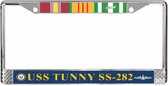 USS Tunny SS-282 Vietnam Veteran 3-Ribbon Stack License Plate Frame