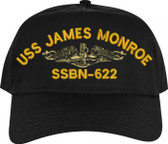 USS James Monroe SSBN-622 with Gold Dolphins Embroidered Cap