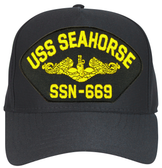 USS Seahorse SSN-669 ( Gold Dolphins ) Custom Embroidered Submarine Officer Cap