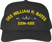USS William H. Bates SSN-680 with Blue Water Dolphins Custom Embroidered Cap