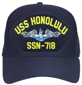 USS Honolulu SSN-718 Blue Water ( Silver Dolphins ) Submarine Enlisted Custom Embroidered Cap