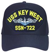 USS Key West SSN-722 Blue Water ( Silver Dolphins ) Custom Embroidered Submarine Enlisted Cap
