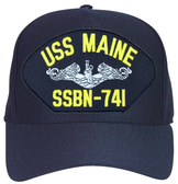 USS Maine SSBN-741 ( Silver Dolphins ) Submarine Enlisted Direct Embroidered Cap