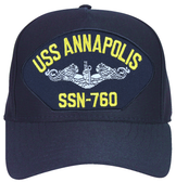 USS Annapolis SSN-760 ( Silver Dolphins ) Submarine Enlisted Direct Embroidered Cap