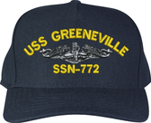 USS Greeneville SSN-772  with Dolphins Custom Embroidered Cap