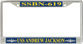 USS Andrew Jackson SSBN-619 License Plate Frame