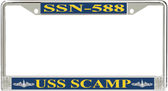 USS Scamp SSN-588 License Plate Frame