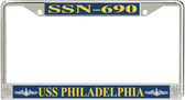 USS Philadelphia SSN-690 License Plate Frame