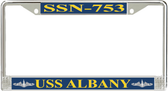 USS Albany SSN-753 License Plate Frame