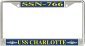 USS Charlotte SSN-766 License Plate Frame