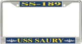 USS Saury SS-189 License Plate Frame