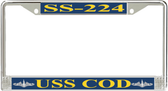 USS Cod SS-224 License Plate Frame