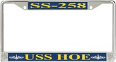USS Hoe SS-258 License Plate Frame