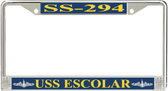 USS Escolar SS-294 License Plate Frame