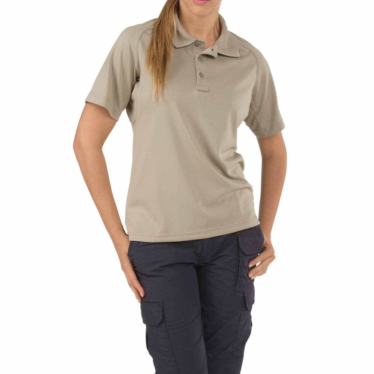 womens tan polo shirt