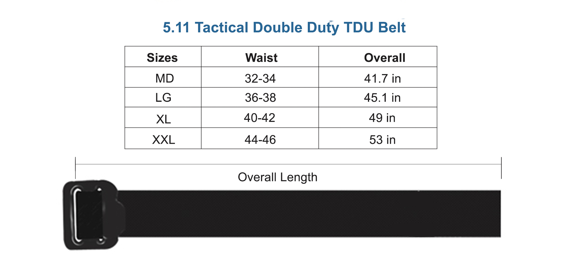 5.11 tactical belt sizing