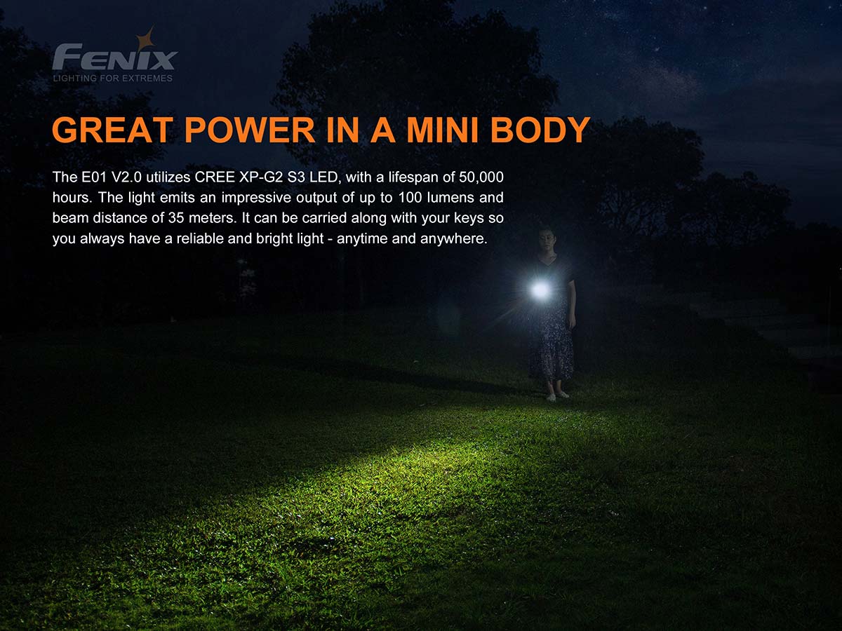 lied Soms soms roterend Fenix E01 V2 100 Lumen Flashlight - Tactical Asia - Philippines