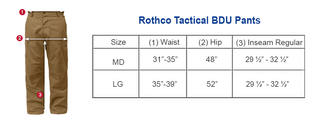 Http Rothco Com Size Chart Bdu
