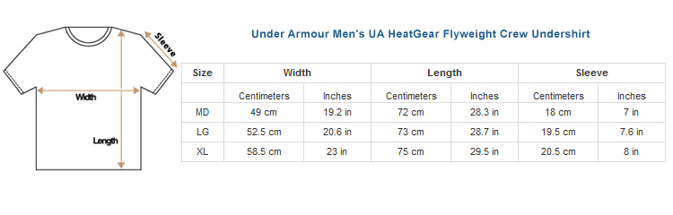 under armour men's ua heatgear flyweight crew undershirt