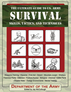 US Army Survival Skills, Tactics & Techniques (BK161) Everything you will ever need to know in order to survive. Includes techniques on first aid; survival in the hottest or coldest of climates; finding or building life-saving shelters; surviving nuclear, biological, and chemical attacks; physical and mental fitness, and how to find food and water anywhere, anytime. Softcover.  8 1/4" X 11"