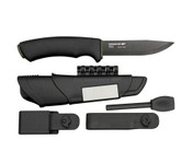 Morakniv Bushcraft Carbon Steel Fixed Blade Survival Knife with Fire Starter, Sheath and Belt Clips