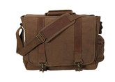 Rothco Vintage Canvas Pathfinder Laptop Bag With Leather Accents Earth Brown