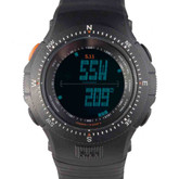 5.11 Tactical Field Ops Watch is built with a high-density polycarbonate case with digital compass, digital date, an audible alarm, a digital chronograph and calculator