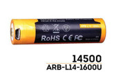 Fenix ARB-L14-1600U USB Rechargeable Li-ion 14500 Battery