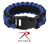 Rothco Deluxe Paracord Bracelet Black/Royal Blue 8"- Closeout