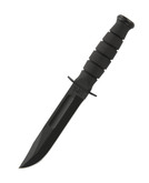 Ka-Bar 1256 Short Black Tanto Plain Edge Fixed Blade Knife