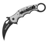 Fox 479 Karambit Liner Lock Silver Twill G-10 Folding Knife