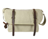 Rothco Vintage Canvas Explorer Shoulder Bag with Leather Accents Khaki