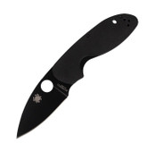 Spyderco Efficient G-10 Black Blade Plain Edge Folding Knife