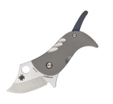 Spyderco Pochi Folding Knife with Stainless Steel Blade with Titanium Handle Plain Edge