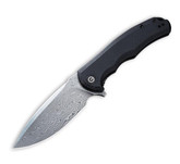Civivi Praxis Black G10 Handle Damascus Flipper Knife