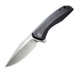 Civivi Baklash Black G10 Handle with Carbon Fiber Overlay Flipper Knife