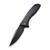 Civivi Baklash Black G10 Handle with Carbon Fiber Overlay Flipper Knife Black Stonewashed