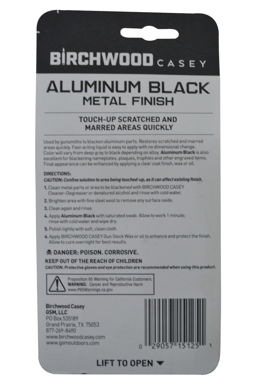 Birchwood Casey Metal Finish, Aluminum Black, Cleaning