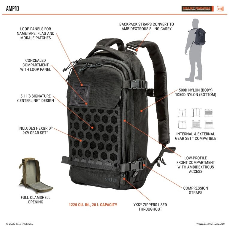 5.11 Tactical AMP10 20L Backpack - Tactical Asia - Philippines