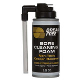 The Break-Free Bore Cleaning Foam 3 oz. (BCF3) is a non-toxic bore cleaner that loosens firing residues easily and effectively. The thick foam rises to also fill the upper bore unlike liquid cleaners where it just pools on the bottom bore. Simple and easy-to-use, it also provides a protective coating after each use, making it a necessary kit for gun maintenance.  Made in USA.