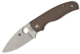 Spyderco Shaman Brown G-10 CPM 15V Plain Edge Folding Knife Sprint Run