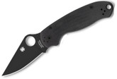 Spyderco Para 3 G-10 Black Blade Black Plain Edge Folding Knife