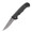 CRKT Hammond Cruiser Satin Blade Black Handle - CRKT Hammond Cruiser. 5 1/4" closed linerlock. Choice of plain or partially serrated AUS-6M stainless modified clip point blade with ambidextrous thumb studs. Black textured Zytel handles. Features LAWKS safety system. Jim Hammond design. 